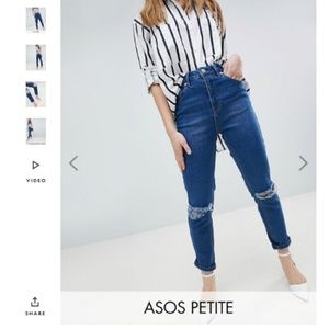 ASOS DESIGN Petite Farleigh high waist mom jeans